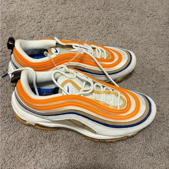 Nike Air Max 97 Frank Rudy Cream and Orange Sneakers Men’s size 8 NEW - Picture 4 of 10